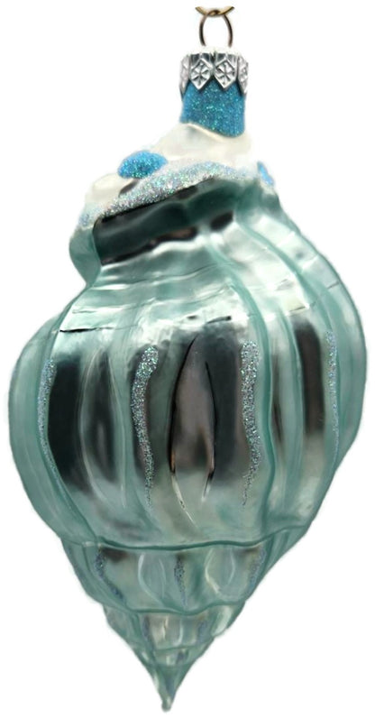 Patricia Breen Coastal Santa Turquoise Seashell Nautical Christmas Ornament 97103