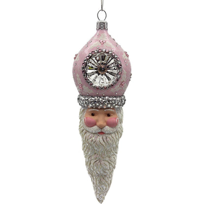 Patricia Breen Vendome Claus Pink White Reflector Christmas Ornament CATZ 344110