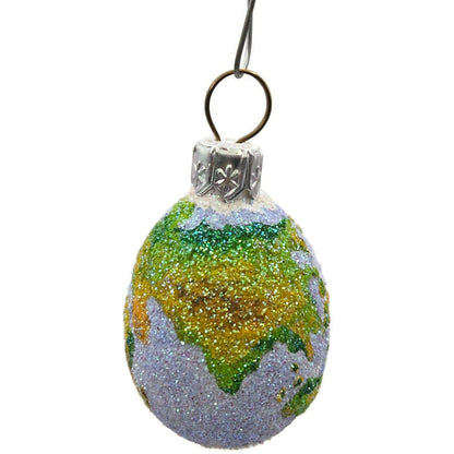 Patricia Breen Miniature Egg Worldly Earth Globe Blue Green Easter Ornament 27318