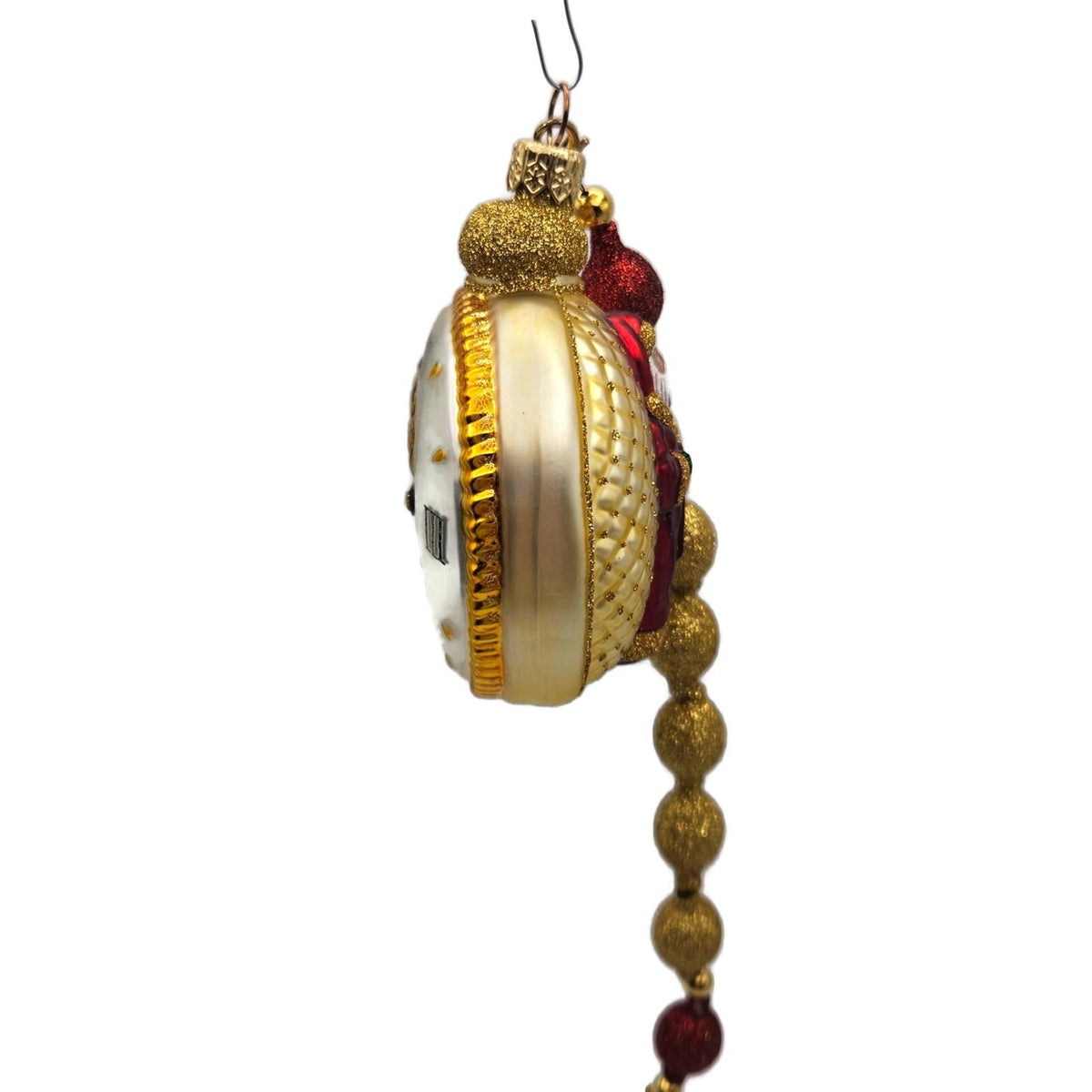 Patricia Breen Millennium Watch Santa Claus 2 Part Glass Christmas Ornament 99007