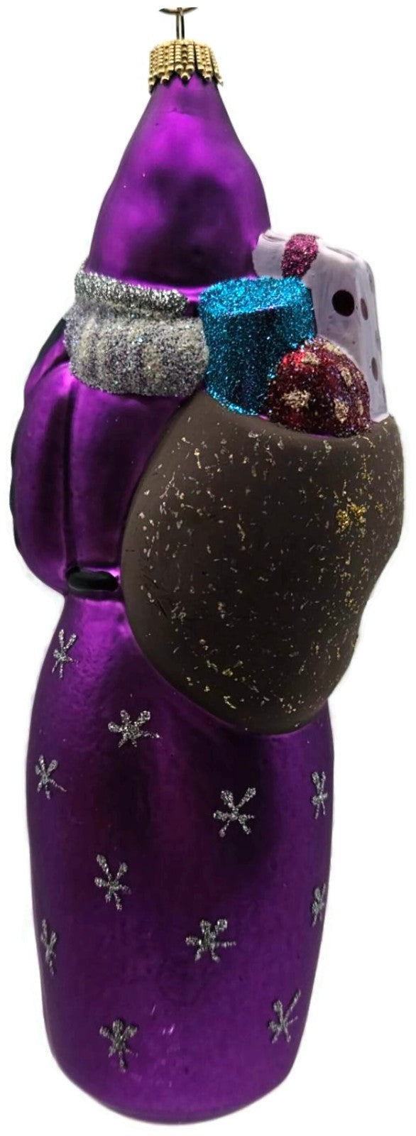 Larry Fraga Father Christmas Purple Snowflakes Tree Santa Claus Ornament4