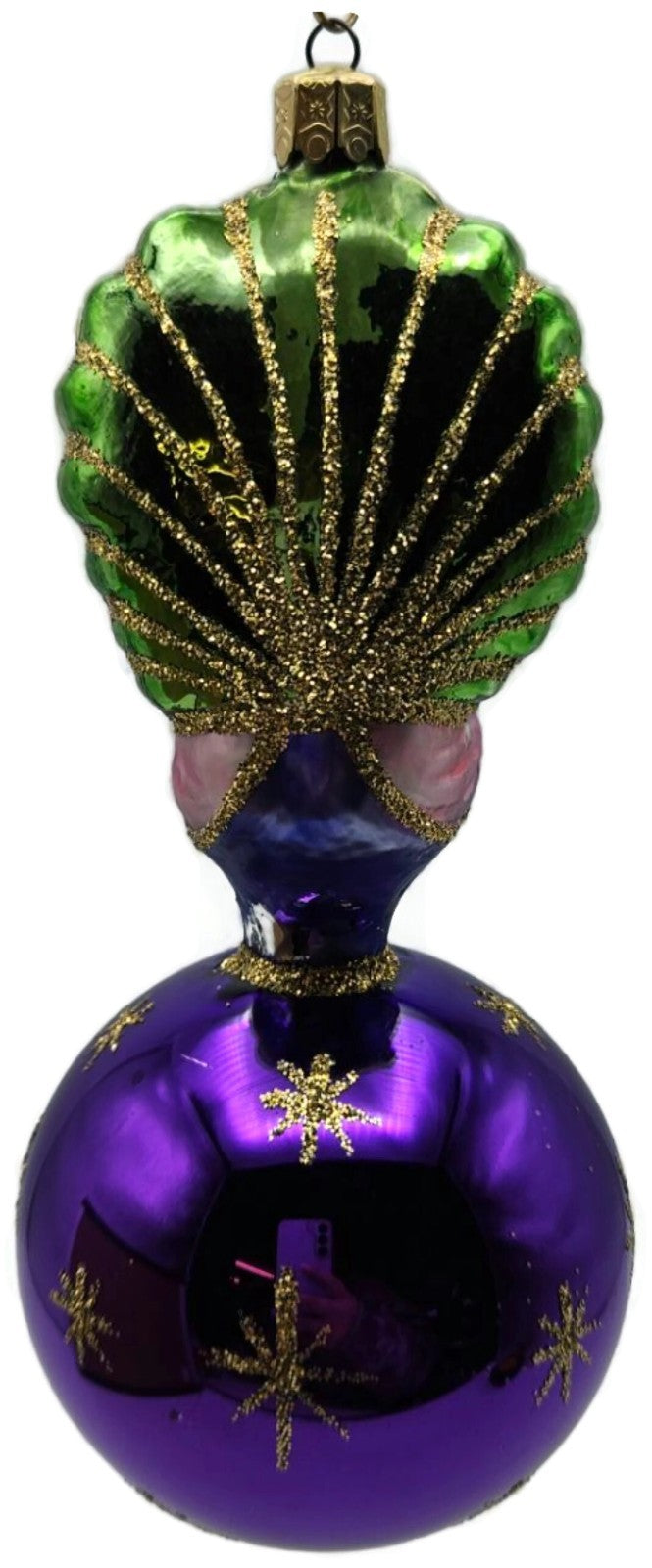 Christopher Radko Celestial Peacock Purple Ball Star Christmas Ornament 90-076-25