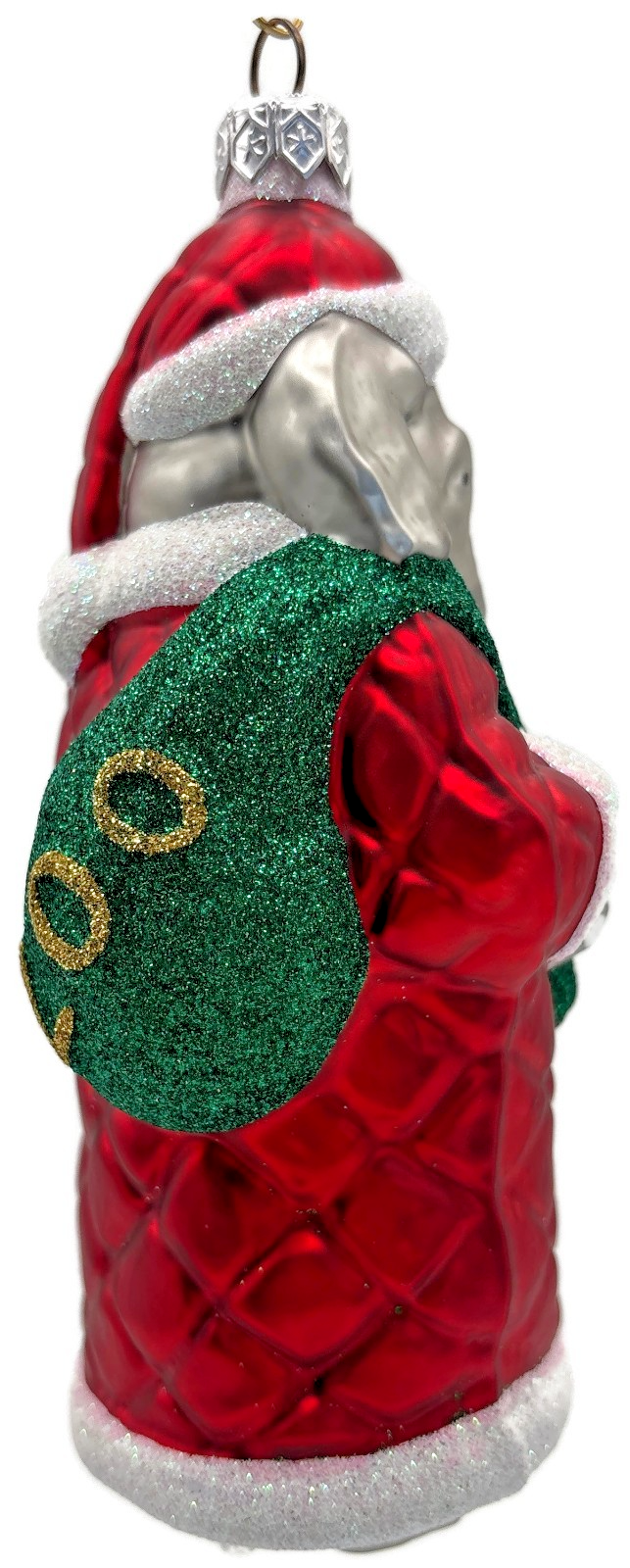 Patricia Breen Christmas at the Zoo Glittered Bag Elephant Santa Ornament 97085