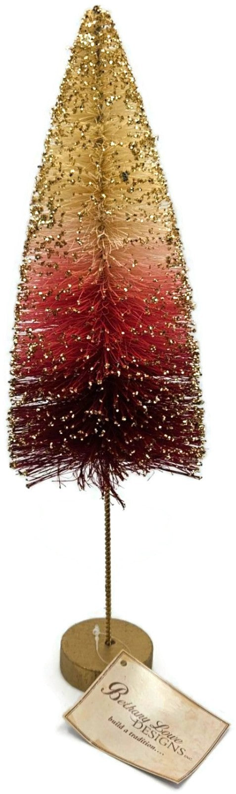 Bethany Lowe Glitter Bottle Brush Strawberries and Cream Christmas Tree Set of 31