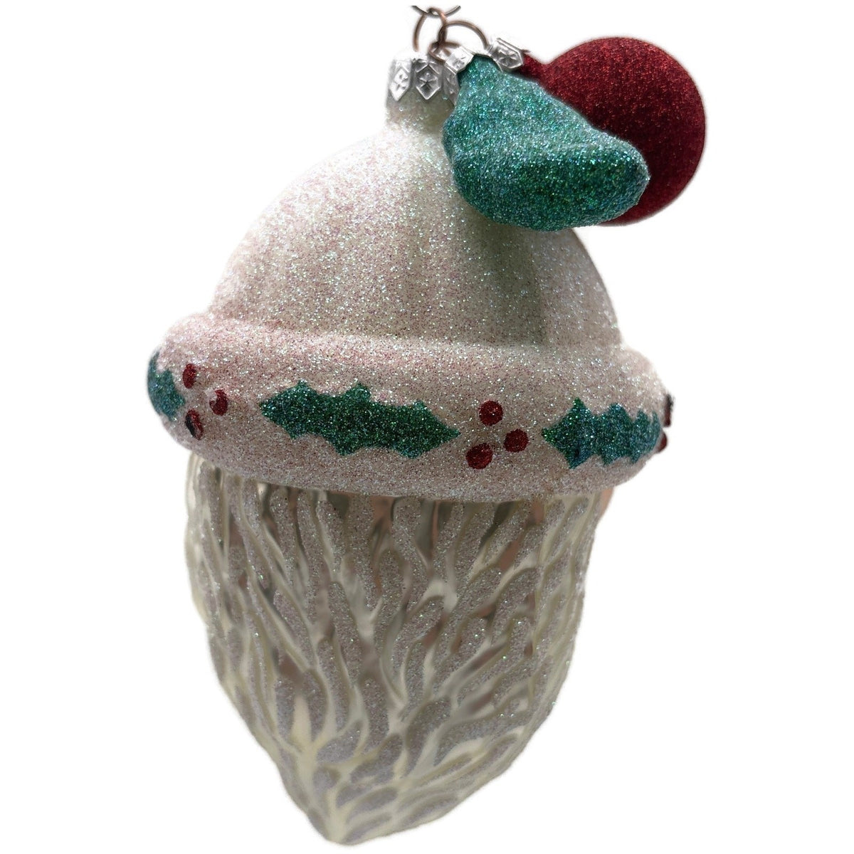 Patricia Breen Thornhill Santa Head Pearl Holly Berry Christmas Ornament 98424