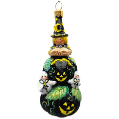 Patricia Breen Spell Bound Black Witch Pumpkin Moon Halloween Ornament 29280