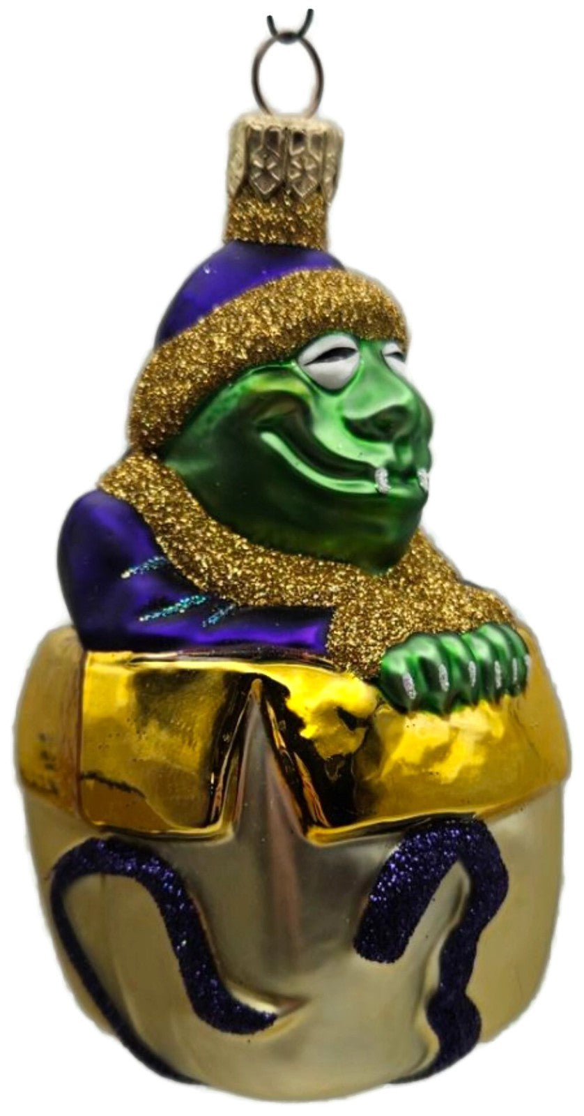 Patricia Breen Mmmonster Present Purple Gold Green Glass Christmas Ornament 99204