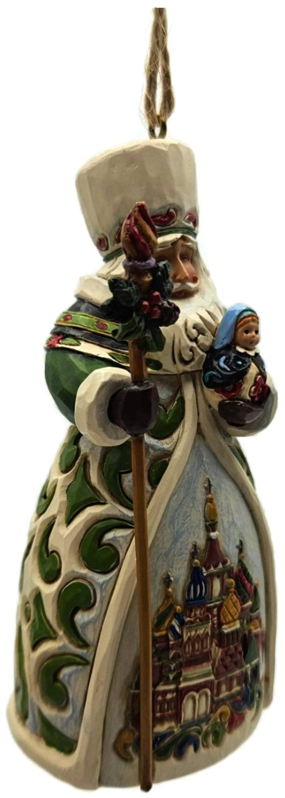 Jim Shore Heartwood Creek Russian Santa St Basil's Cathedral Christmas Ornament8