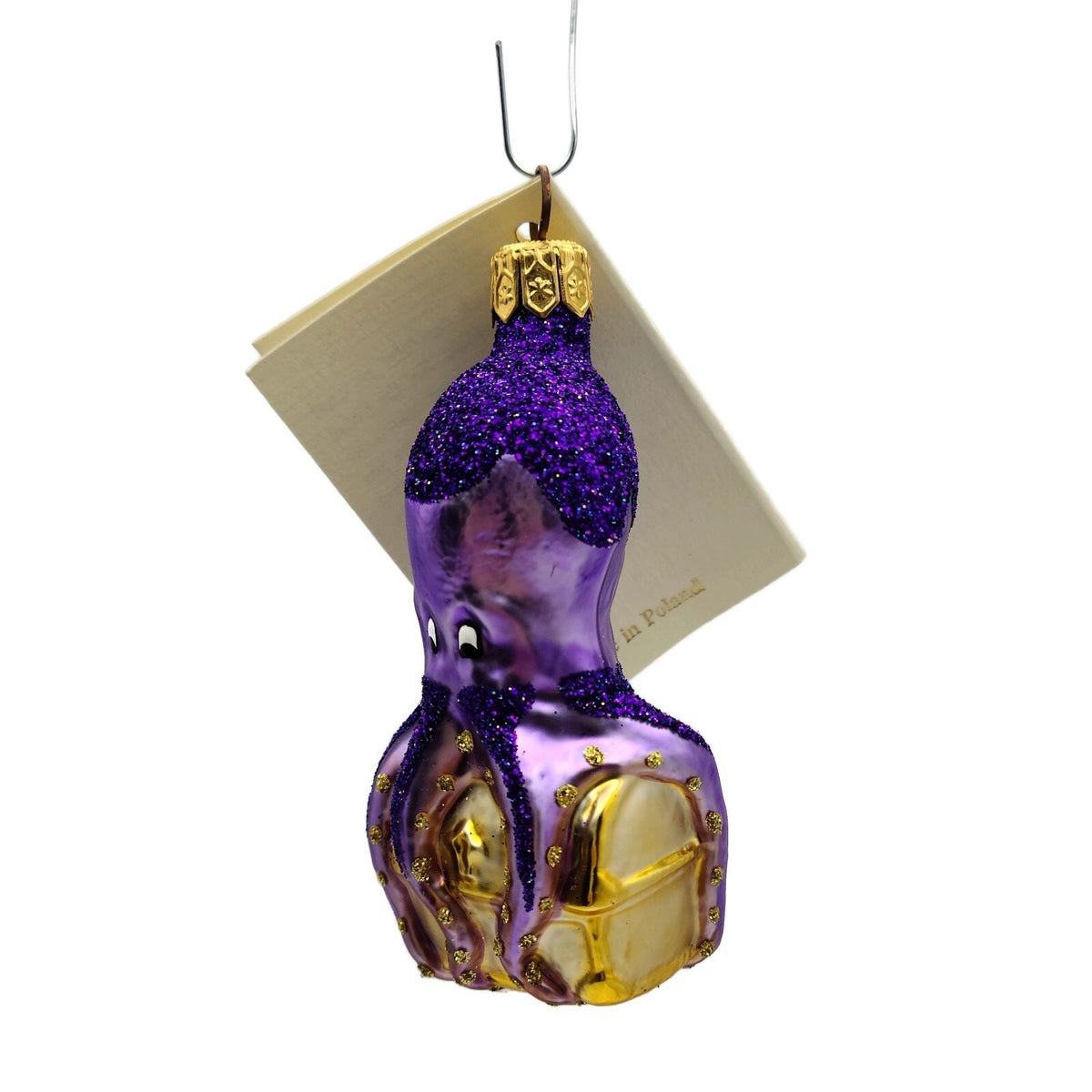 Patricia Breen Ogden Octopus Purple Gold Chest Glitter Christmas Ornament 97921