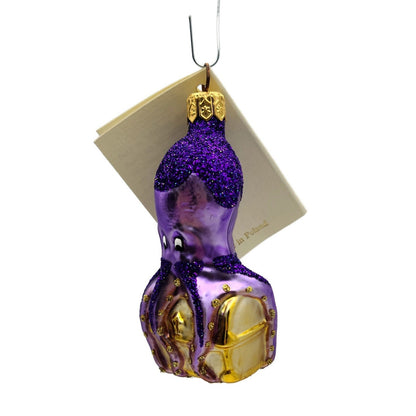 Patricia Breen Ogden Octopus Purple Gold Chest Glitter Christmas Ornament 97921