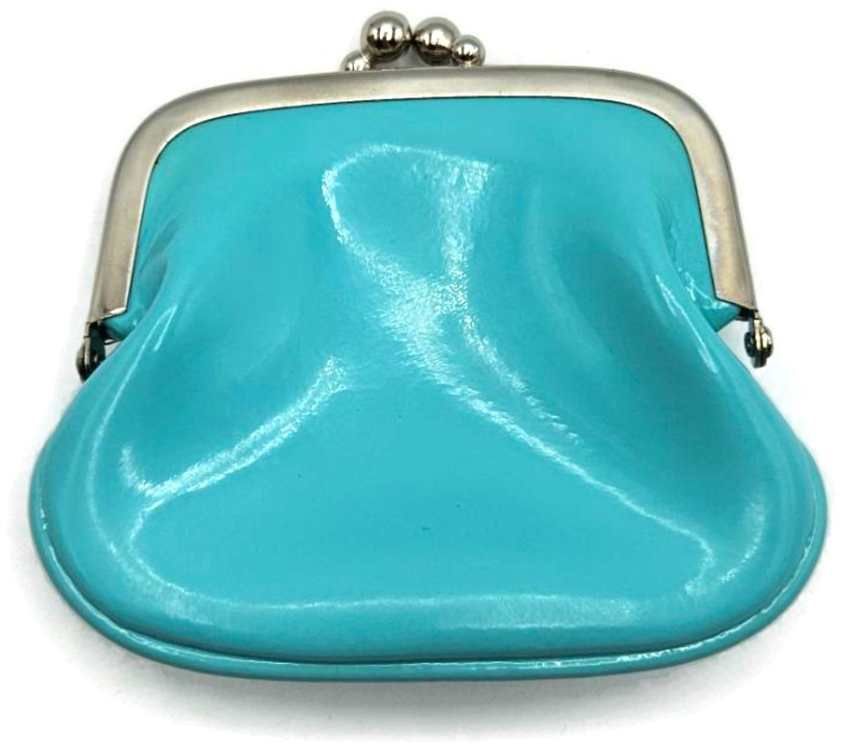 TIFFANY & CO Tiffany Blue Patent Leather Kiss Lock Coin Purse Wallet Pouch Box11