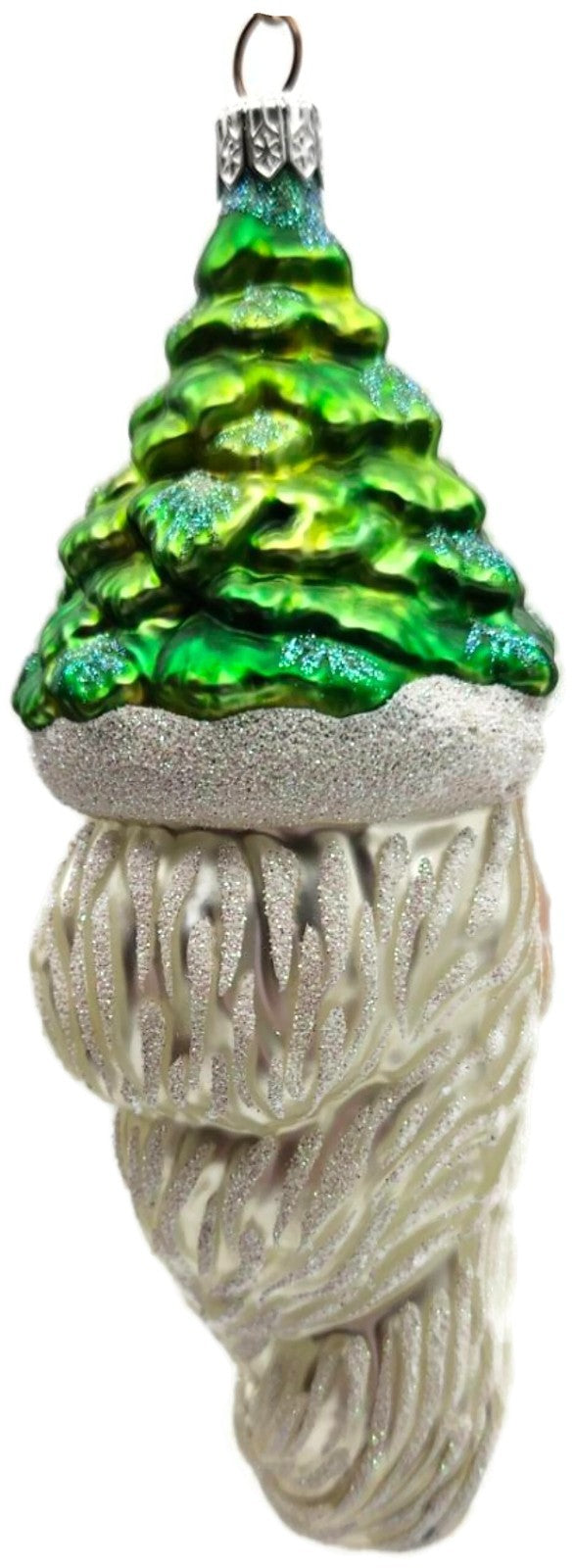 Patricia Breen Pere Noel Green Pearl Trim Santa Head Christmas Ornament 99226