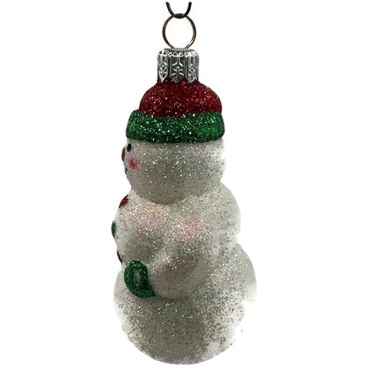 Patricia Breen Loving Snowman Green Red Hearts Glittered Christmas Ornament 21149