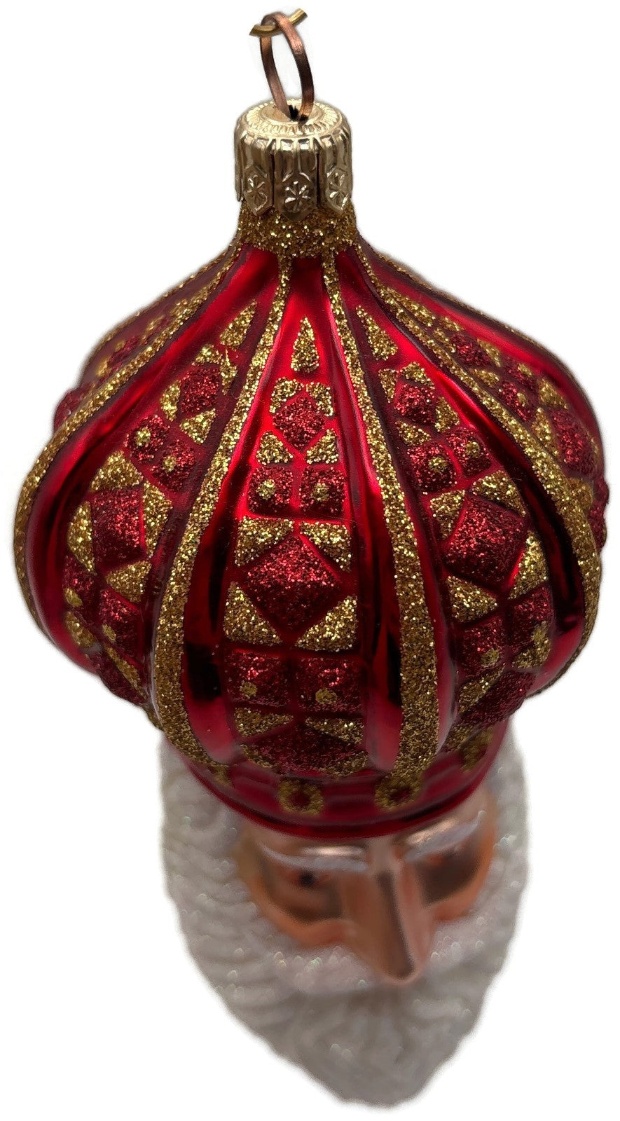Patricia Breen 2001 Bijoux Noel Red Gold Santa Head Christmas Ornament 21019