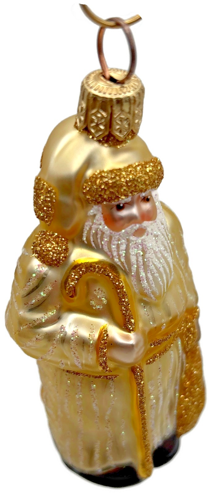 Patricia Breen Miniature Millennium Santa Gold Christmas Tree Ornament 99488