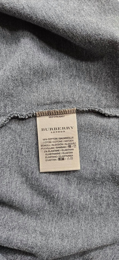 Burberry London Grey Melange Nova Check Placket Polo Shirt Women's M Stretch9