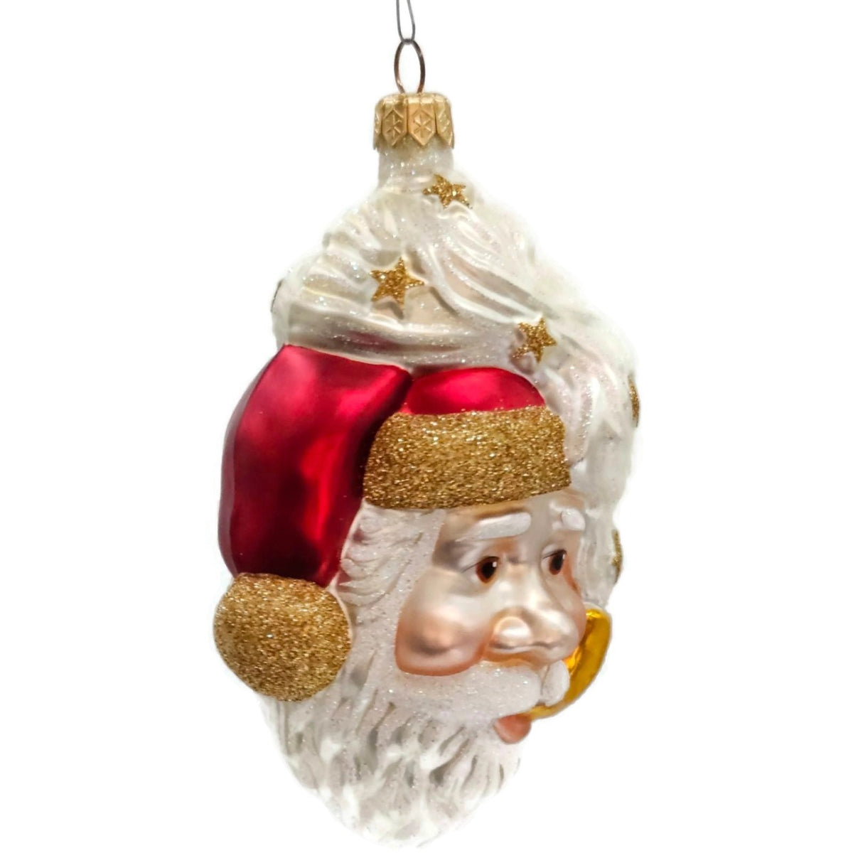 Patricia Breen Merry Olde Elfe Red Gold Trim Stars Santa Christmas Ornament 98291