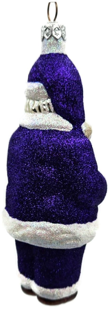 Patricia Breen A Snack For Rudolph Purple Glitter Santa Christmas Ornament 96443