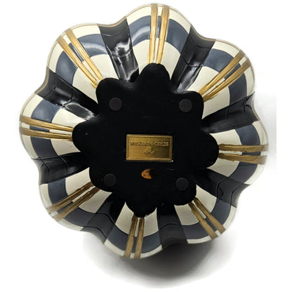 MacKenzie Childs Courtly Check Pumpkin Gold Trim Plaid Finial Black Halloween