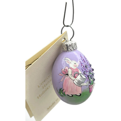 Patricia Breen Miniature Egg Surprise Provencal Bunny Purple Easter Ornament