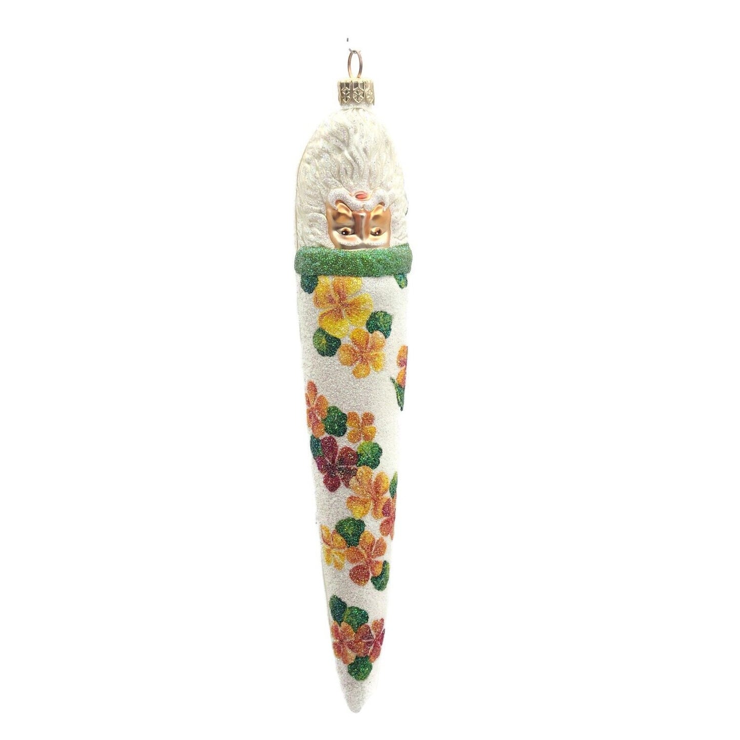 Patricia Breen Bowman Santa Claus Nasturtiums Spring Christmas Tree Ornament