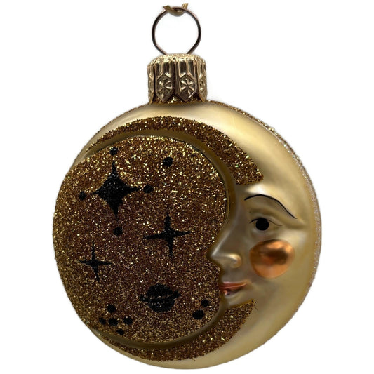 Patricia Breen Miniature Moon And Many Stars Planet Gold Christmas Tree Ornament