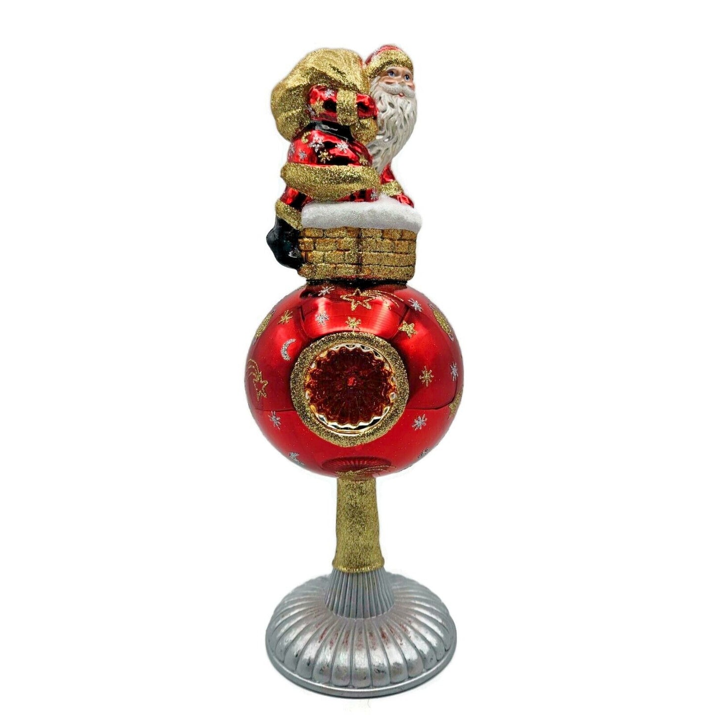 David Strand Santa is Coming Celestial Reflector Finial Tree Topper DS1178