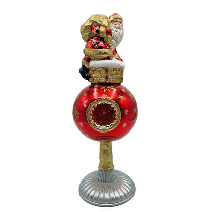 David Strand Santa is Coming Celestial Reflector Finial Tree Topper DS1178
