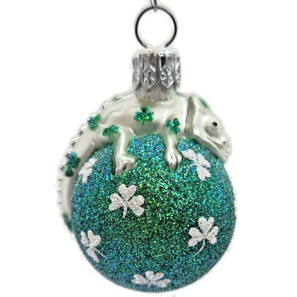 Patricia Breen Miniature Chameleon Surprise Shamrocks St Patricks Day Ornament