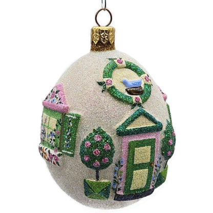 Patricia Breen Spring Egg House Bird Flowers Easter Topiary Christmas Ornament
