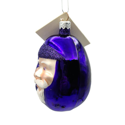 Patricia Breen Jelly Bean Santa Claus Purple Shiny Christmas Tree Ornament