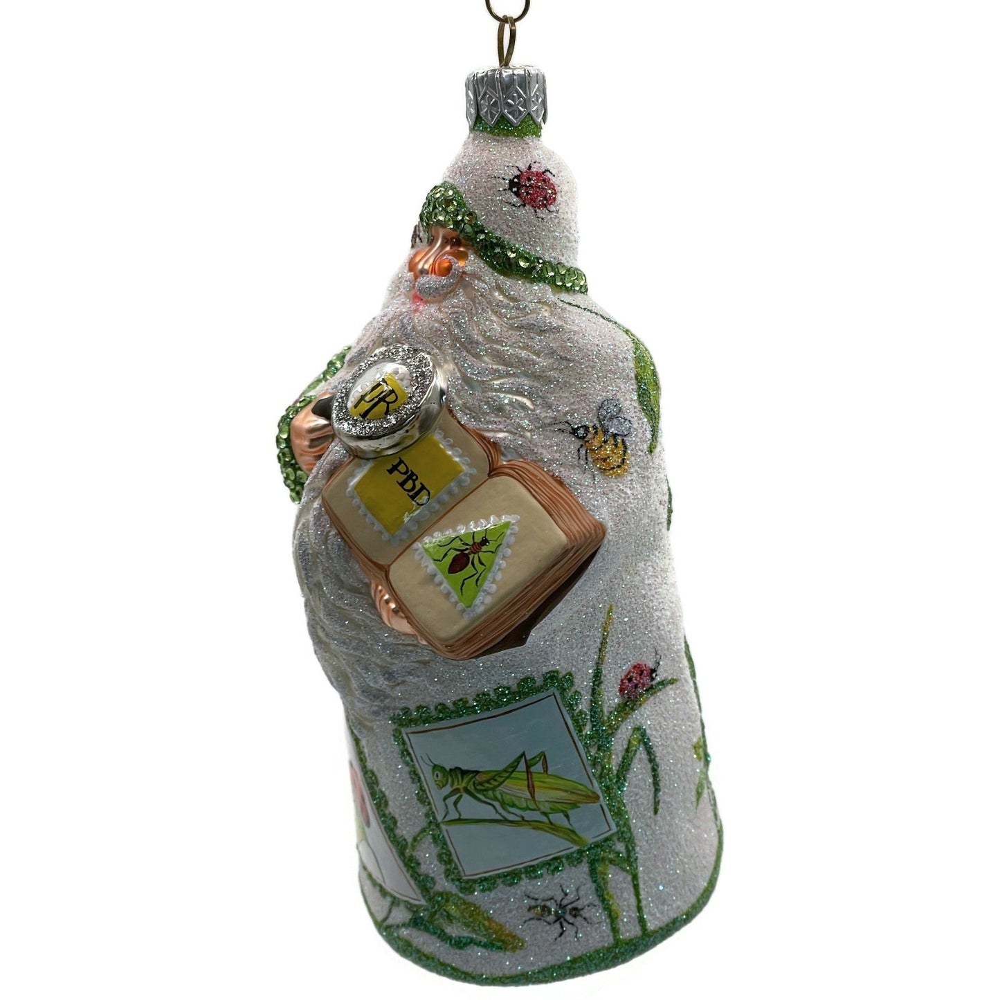 Patricia Breen Ornament Evans Santa Claus Insects Green Trim Spring Christmas