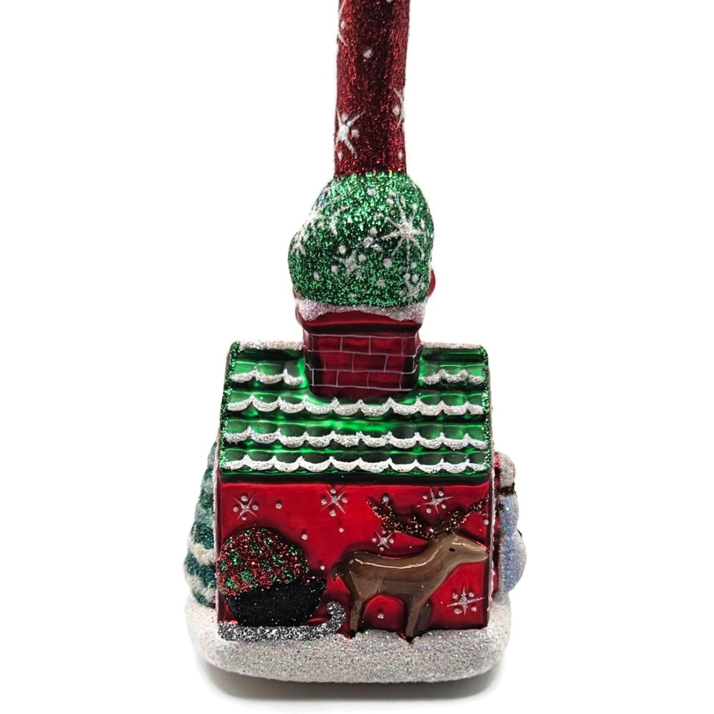 Patricia Breen Hes Here Red Santa Claus Snowflakes House Christmas Tree Ornament