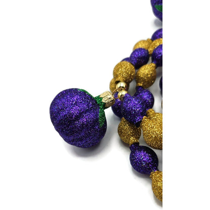 Patricia Breen Pumpkin Garland Purple Gold Glitter Halloween Christmas Ornament