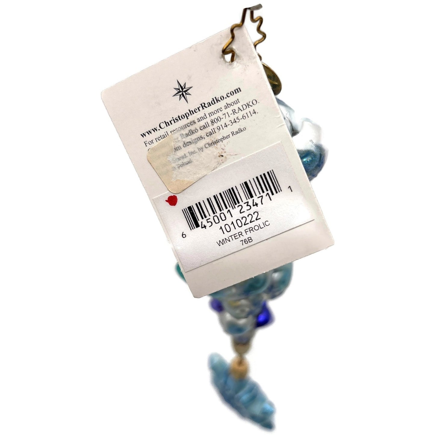 Christopher Radko Winter Frolic Blue Snowflakes Christmas Tree Ornament 1010222