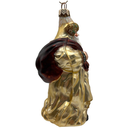 Patricia Breen Van Mourik Santa Claus Gold Brown Fall Christmas Tree Ornament