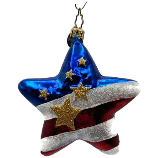 Christopher Radko Freedom Star Patriotic Memorial Christmas Ornament 01-0928-0