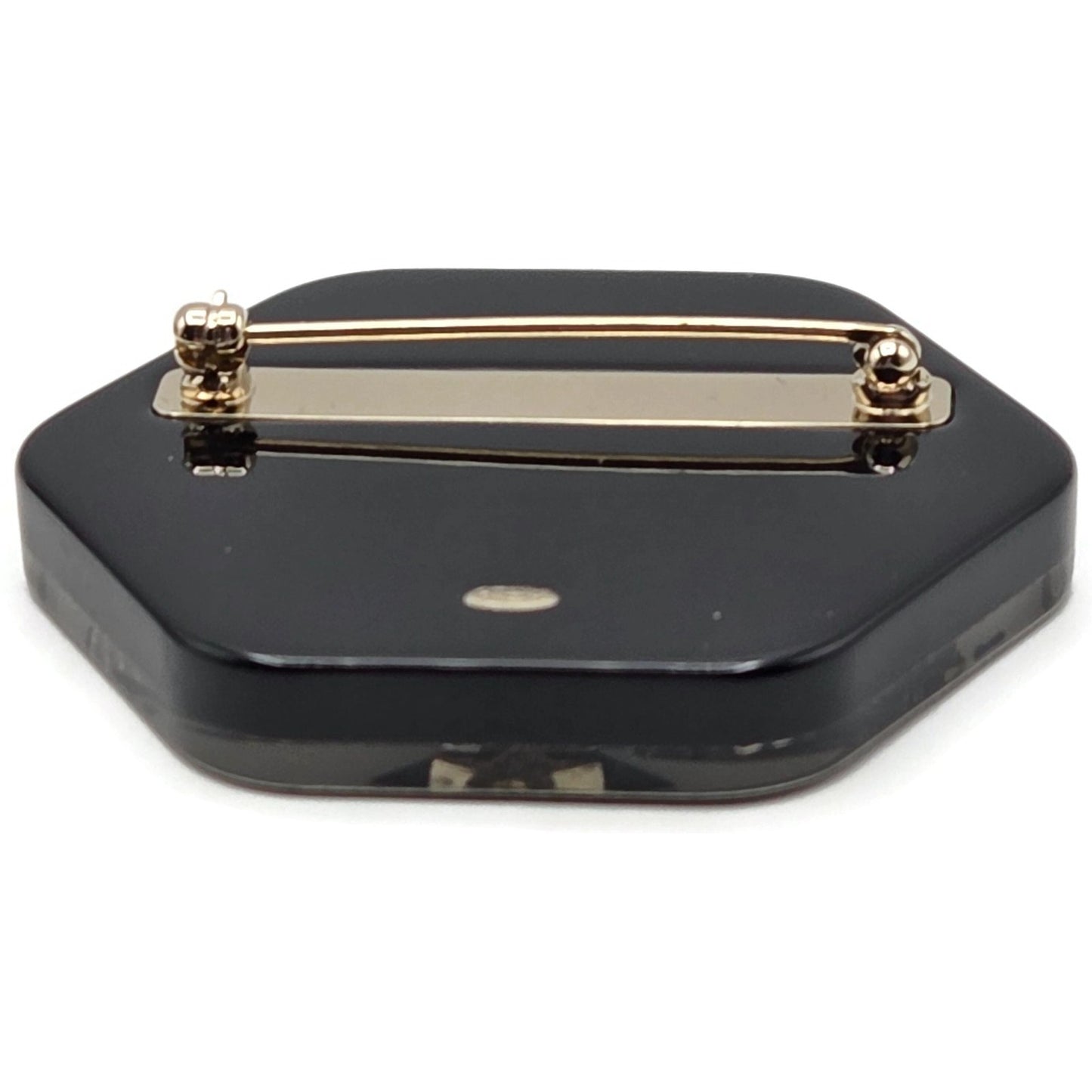 Chanel CC Logo Ski Brooch Black White Gold Snowflake Star Trees 2018 18B Rare