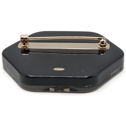 Chanel CC Logo Ski Brooch Black White Gold Snowflake Star Trees 2018 18B Rare