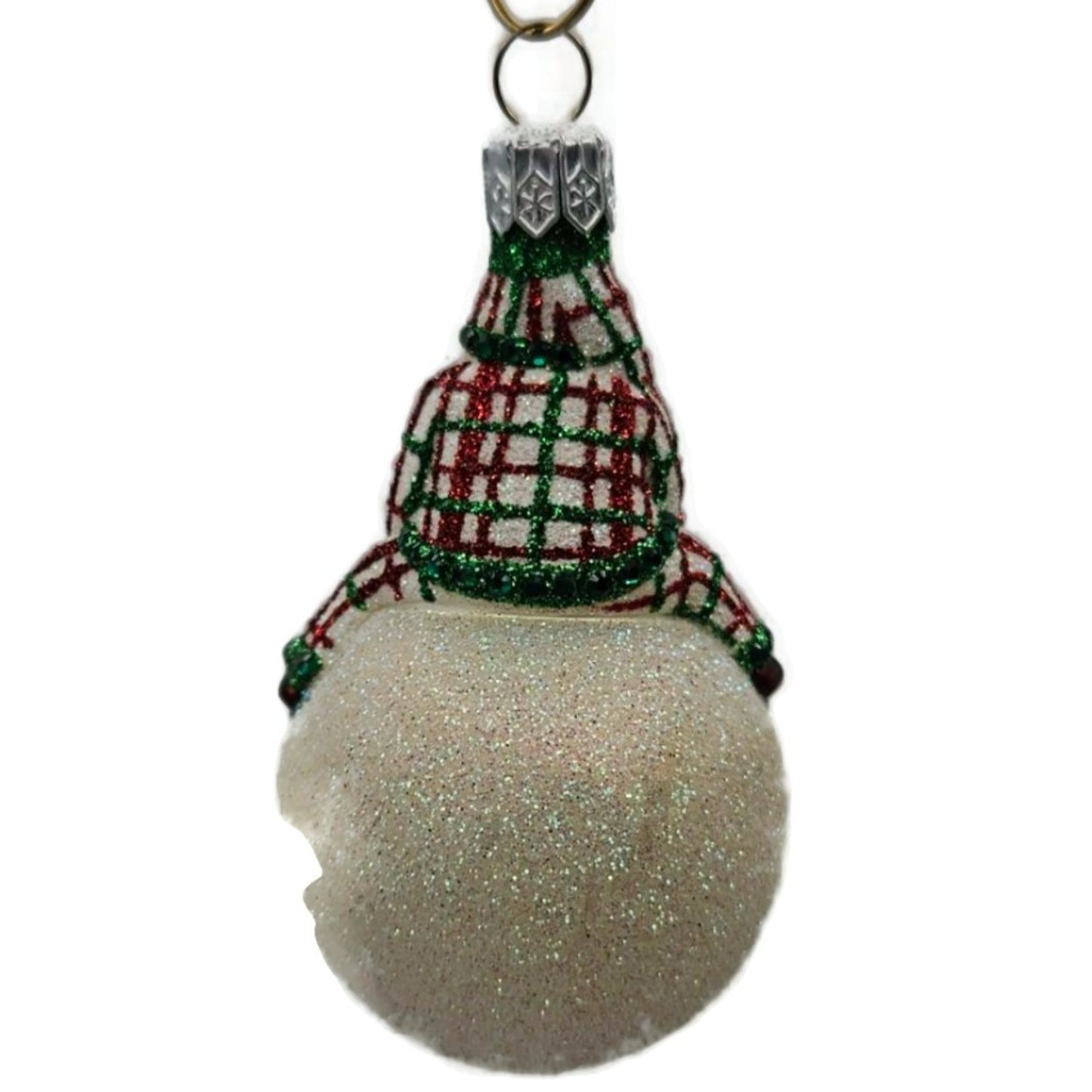 Patricia Breen Snow Frolic Plaid Santa Claus Snowman Christmas Ornament 2351