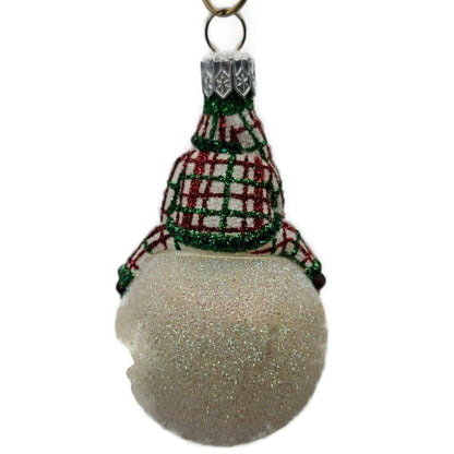 Patricia Breen Snow Frolic Plaid Santa Claus Snowman Christmas Ornament 2351