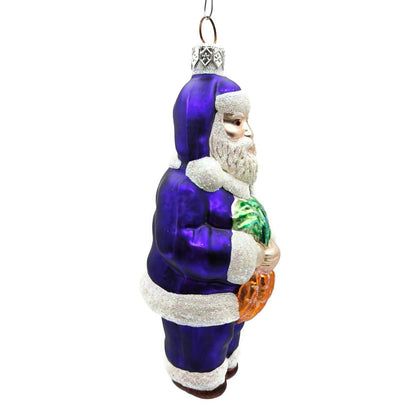 Patricia Breen A Snack For Rudolph Purple Santa Christmas Holiday Tree Ornament