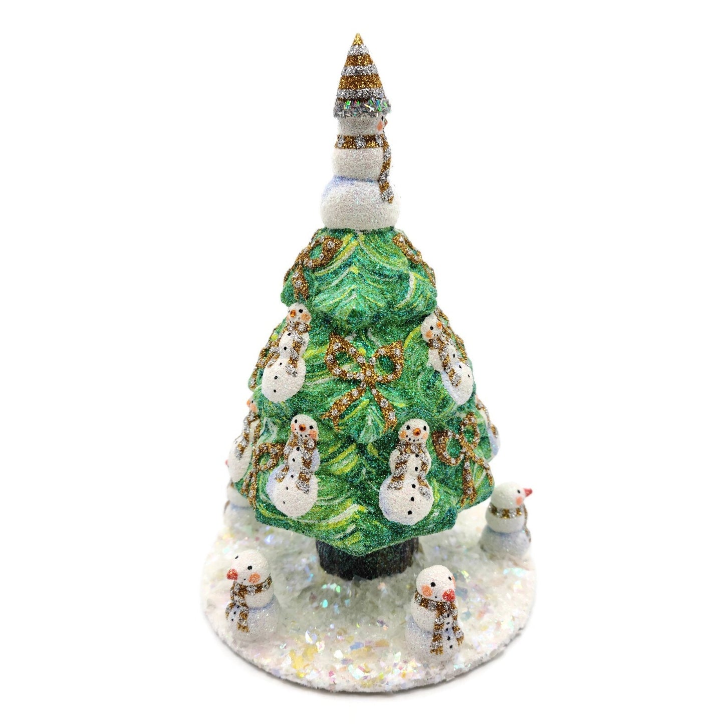 Patricia Breen Snowman Topiary Gold Silver Free Standing Christmas Tree Ornament