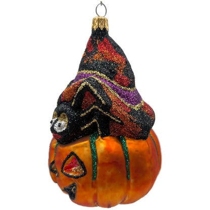 Larry Fraga Creepy Crawler Pumpkin Jack-o-Lantern Spider Halloween Ornament