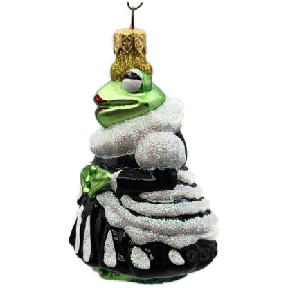 Patricia Breen Halloween Frog Queen Black White Glass Christmas Ornament 9715AUC