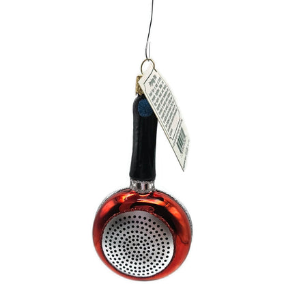 Frying Pan Cookware Ornament Red Blown Glass Old World Christmas Holiday OWC
