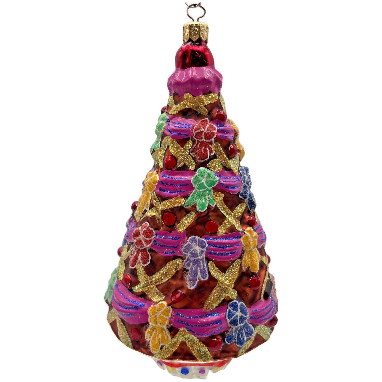 Christopher Radko Gingerbread Tree Ribbons Bows Christmas Ornament 98-457-0