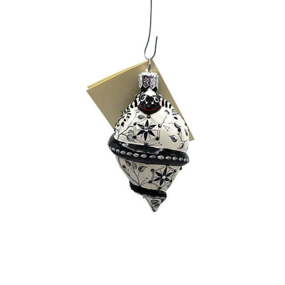 Patricia Breen Topping Chameleon Chinoiserie Black Christmas Tree Ornament CO