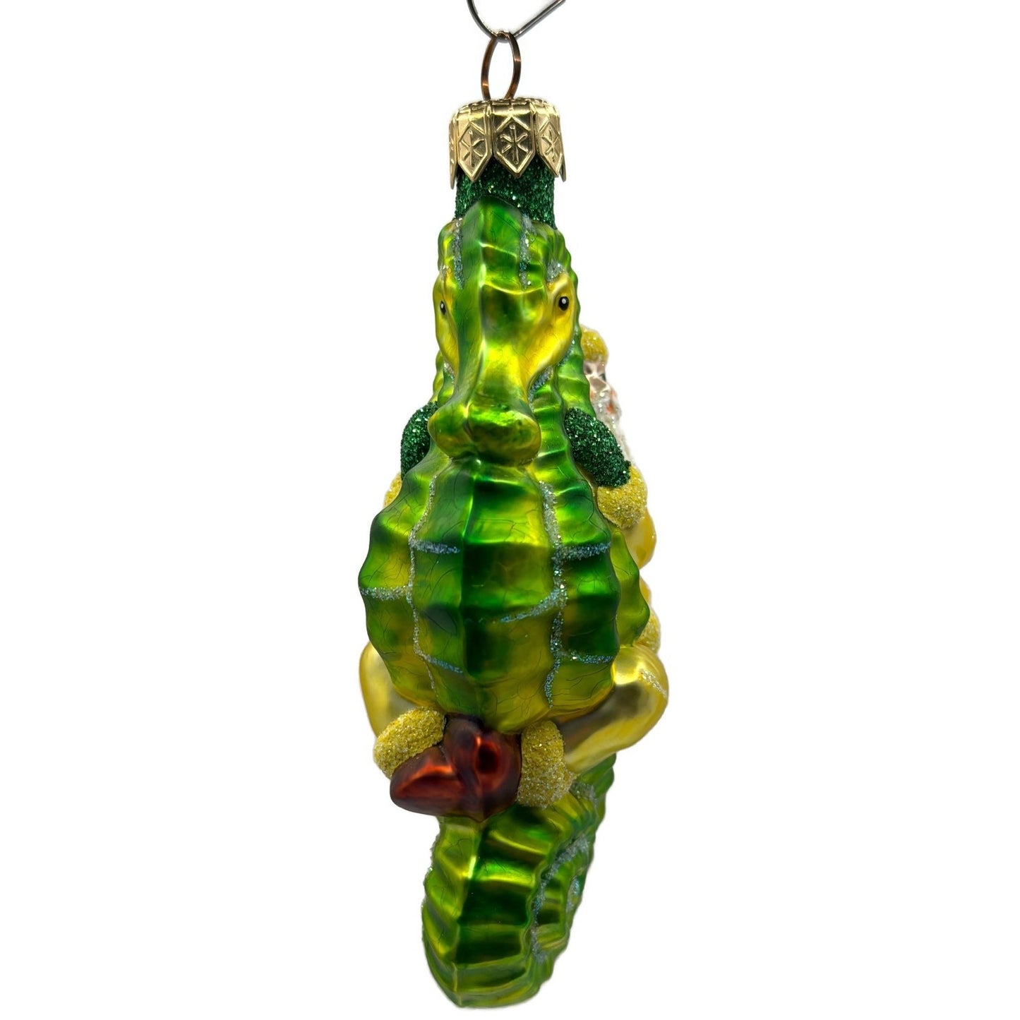 Patricia Breen Hi Ho Santa Yellow Green Seahorse Nautical Christmas Ornament