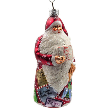 Patricia Breen Dear Santa Claus Red Snowflakes Letters Christmas Tree Ornament
